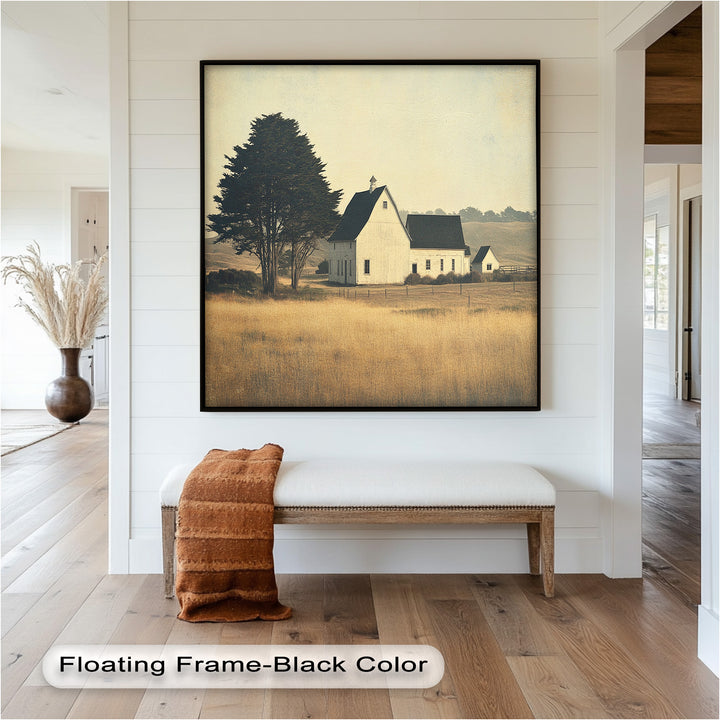 Golden Prairie Barn – Ölgemälde einer Bauernhauslandschaft
