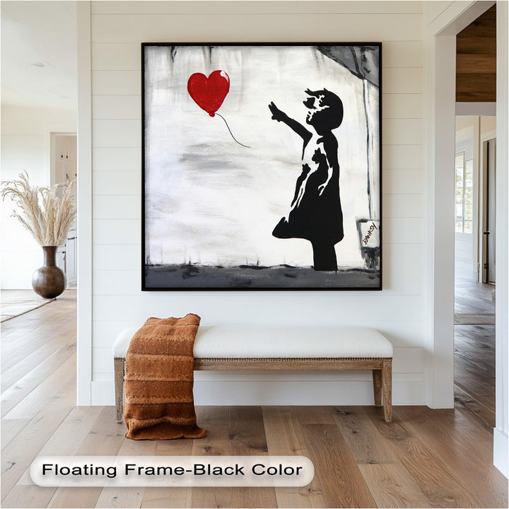 Girl with Heart Balloon – Banksy Oil Painting