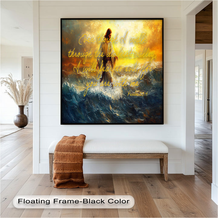 Psalm 23:4 – Fear No Evil Bible Verse Oil Painting