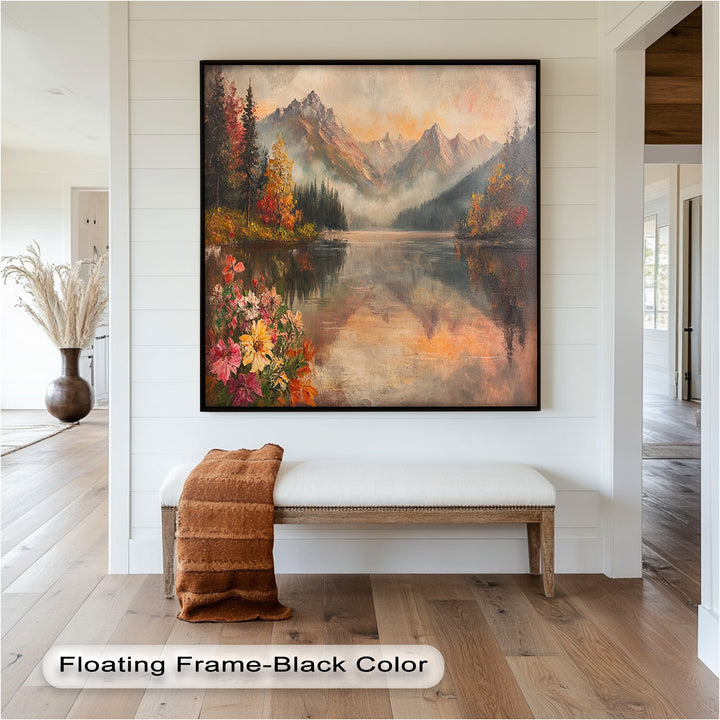 Mountain Lake in Autumn – Serene Seasonal Oil Painting