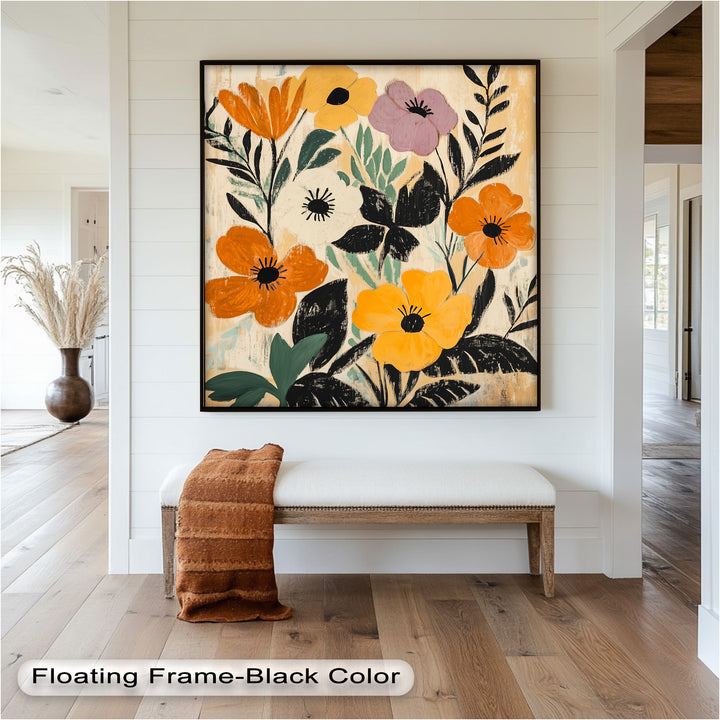 Harvest Blooms – Rustikales Boho-Ölgemälde