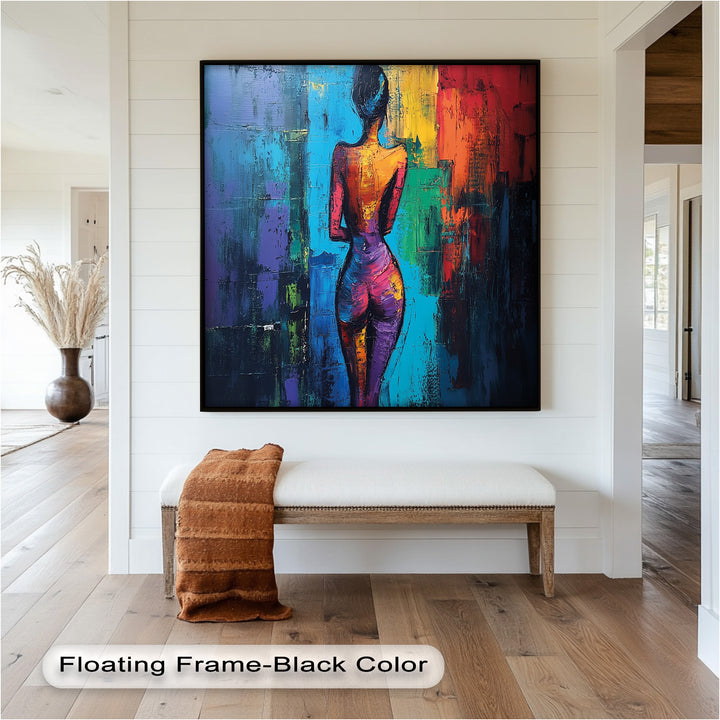 Radiant Contours – Bold Abstract Figurative Oil Painting