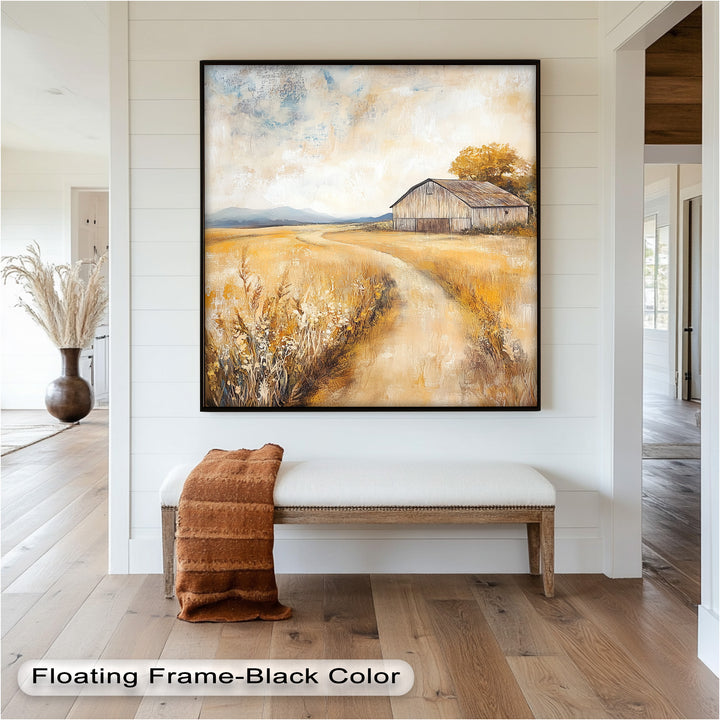 Perfect for farmhouse or rustic-themed interiors, this painting brings warmth, comfort, and timeless country charm.