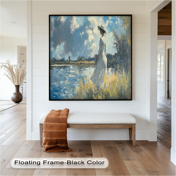Lady by the River – Impressionist Oil Painting