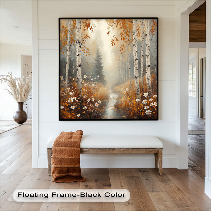 Golden Fall Leaves – Serene Autumn Oil Painting