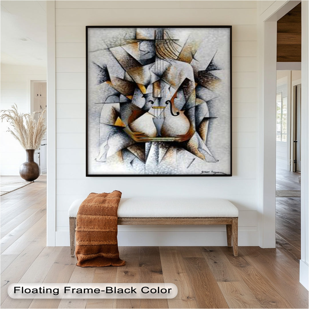 Cubist Harmony – Abstract Nude with Violin Motif Picasso Oil Painting