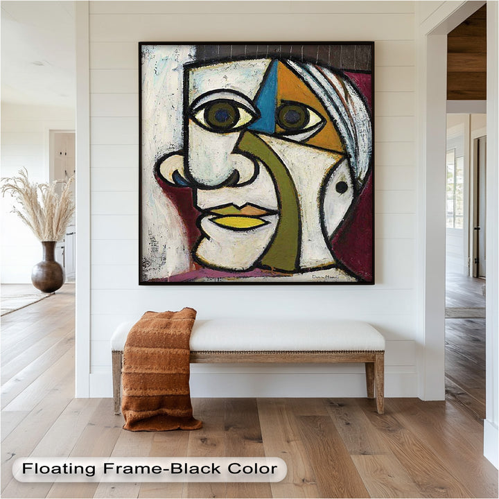 Bold Gaze – Geometric Abstract Portrait Picasso Oil Painting