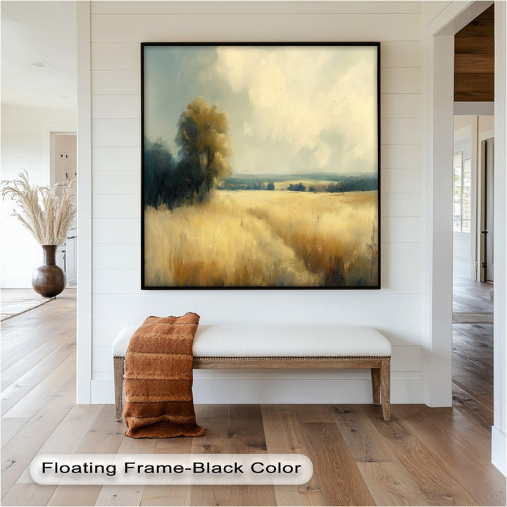 Golden Field Wandkunst – Landschaftsölgemälde