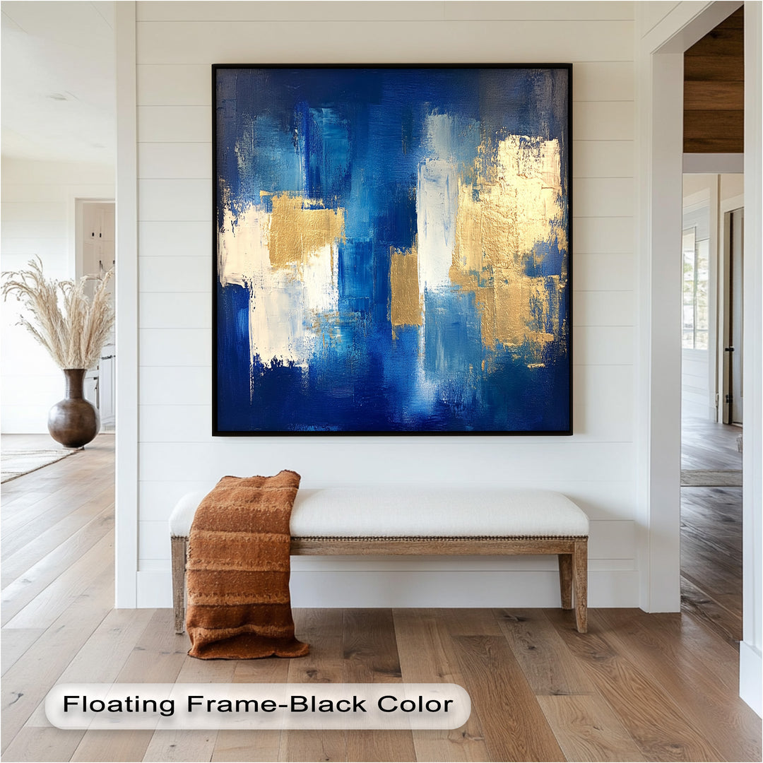 Blue Harmony Abstract – Modernes Ölgemälde