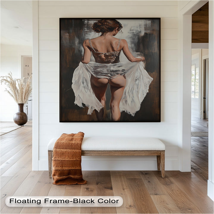 Soft Steps in Lace – Romantic Figurative Nude Oil Painting
