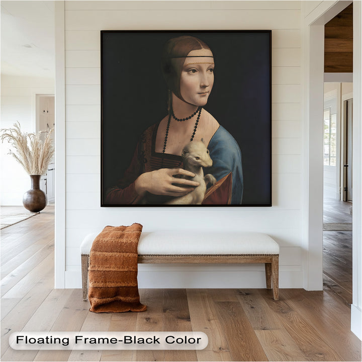 Dame mit Hermelin – Renaissance Portrait Historisches Ölgemälde