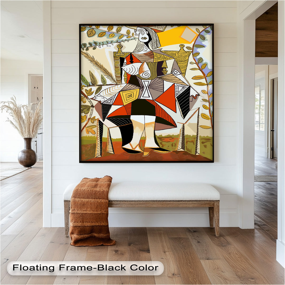 Queen Among Leaves – Picasso Style Cubist Oil Painting