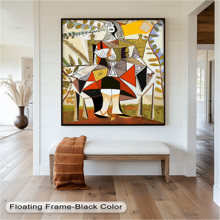 Queen Among Leaves – Picasso Style Cubist Oil Painting