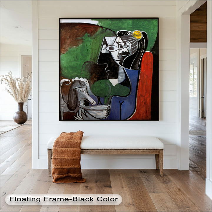 Lady with Poodle – Surreal Cubist Portrait Picasso Oil Painting