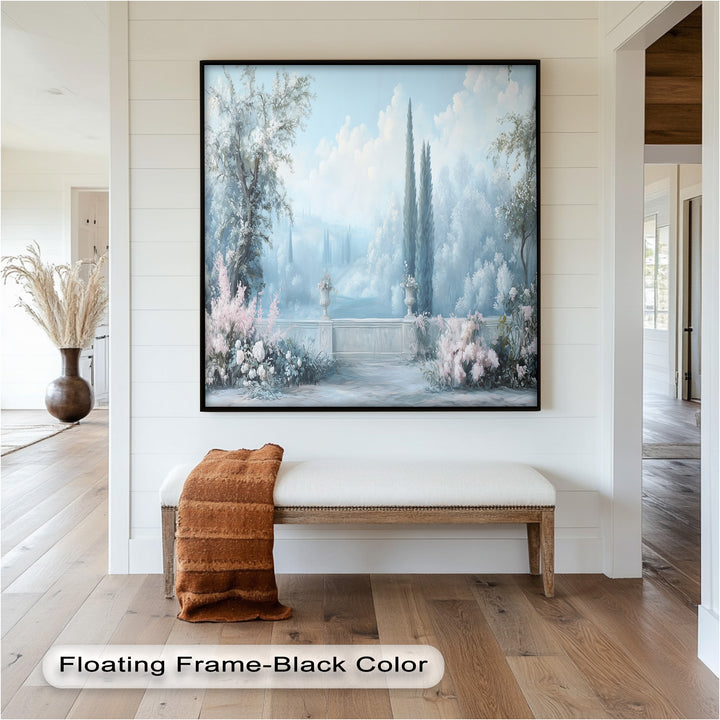 Serene Garden Terrace – Landscape Oil Painting