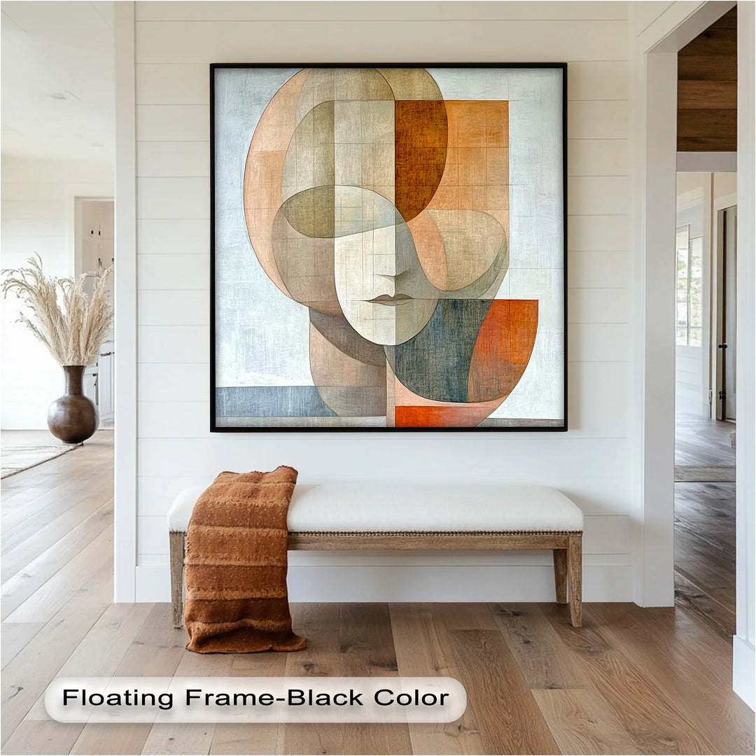 Geometric Face Portrait – Modern Abstract Oil Painting - MyPhotoStation