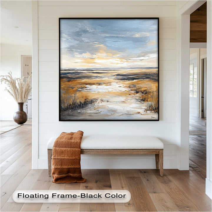 Natur Wandkunst - Golden Horizon Meereslandschaft Ölgemälde