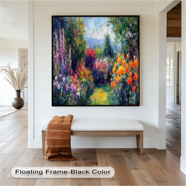 Sunlit Garden in Full Bloom – Impressionist Floral Oil Painting