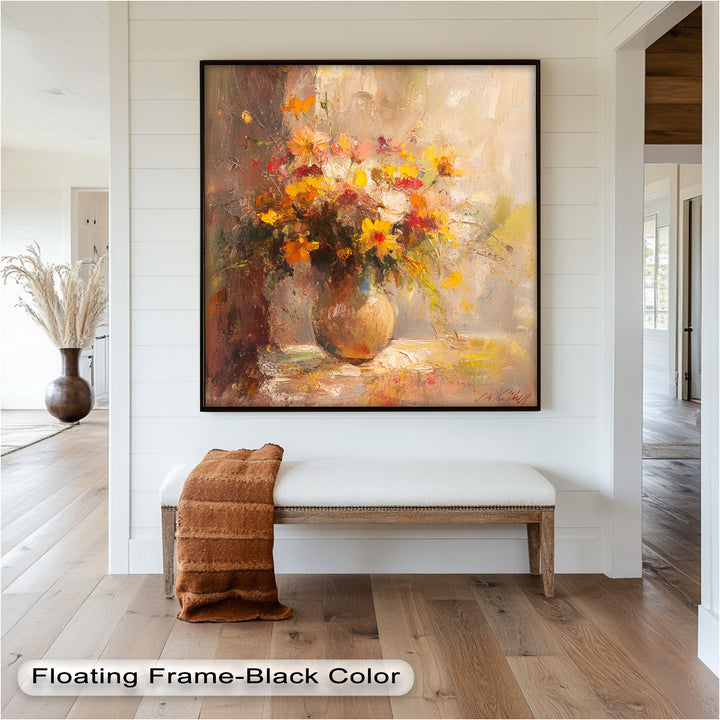 Sunlit Harmony – Vibrant Wildflower Still Life Flower Oil Painting