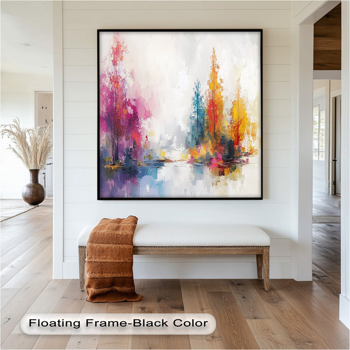 Brush Stroke Abstract Modern Art – Framed Contemporary Oil Painting