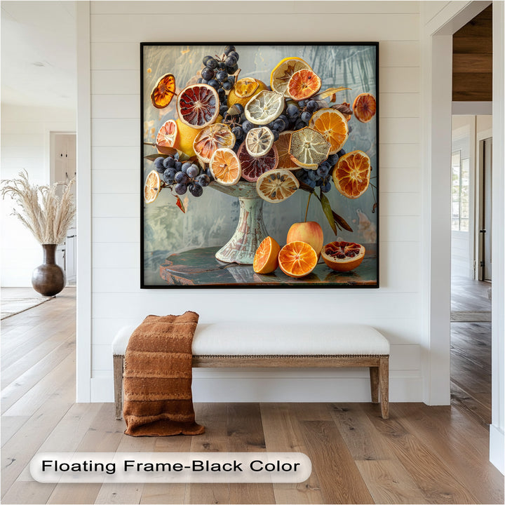 Grapes and Citrus Harmony – Decorative Still Life Food Painting