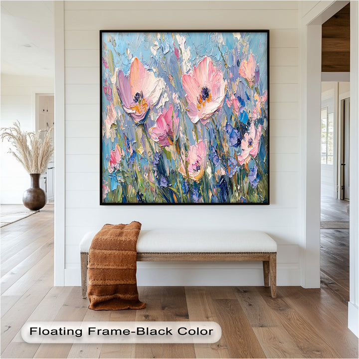 Pink and Violet Wildflower Bloom - Flower Oil Painting