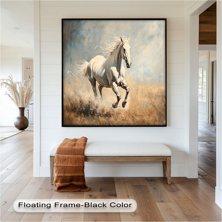 White Stallion Art – Horse Oil Painting