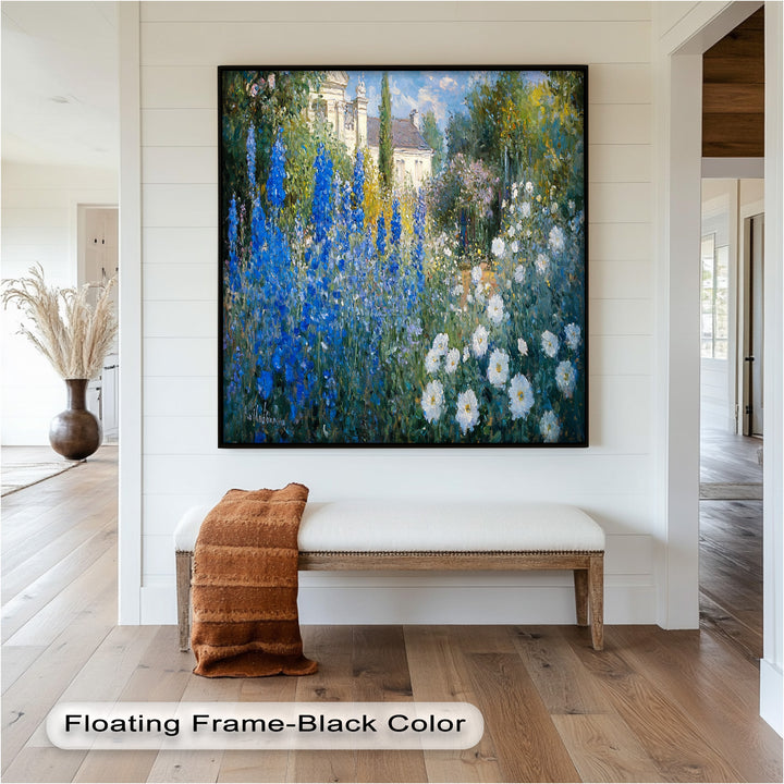 Blue Delphinium - Impressionist Oil Painting
