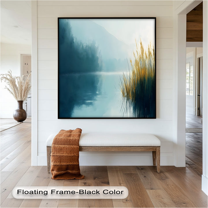 Misty Morning Landscape – Framed Nature Oil Painting