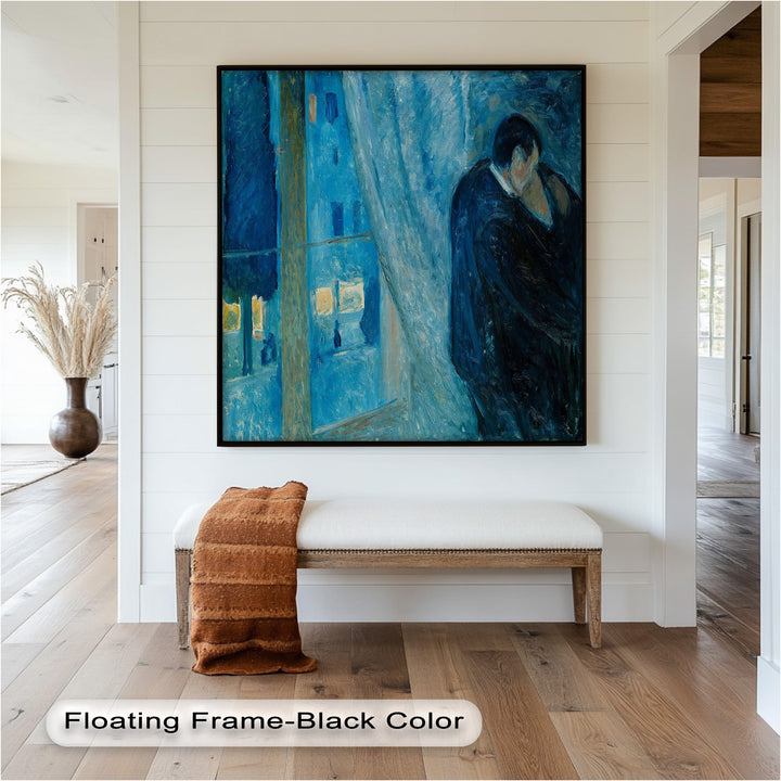The Kiss by Munch – Romantic Blue Interior Oil Painting