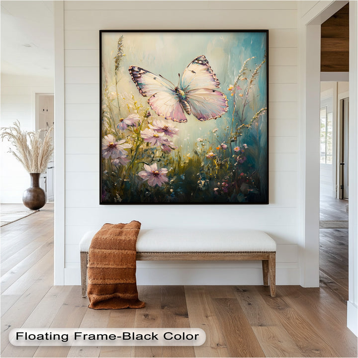 Butterfly Among Wildflowers – Animal Oil Painting