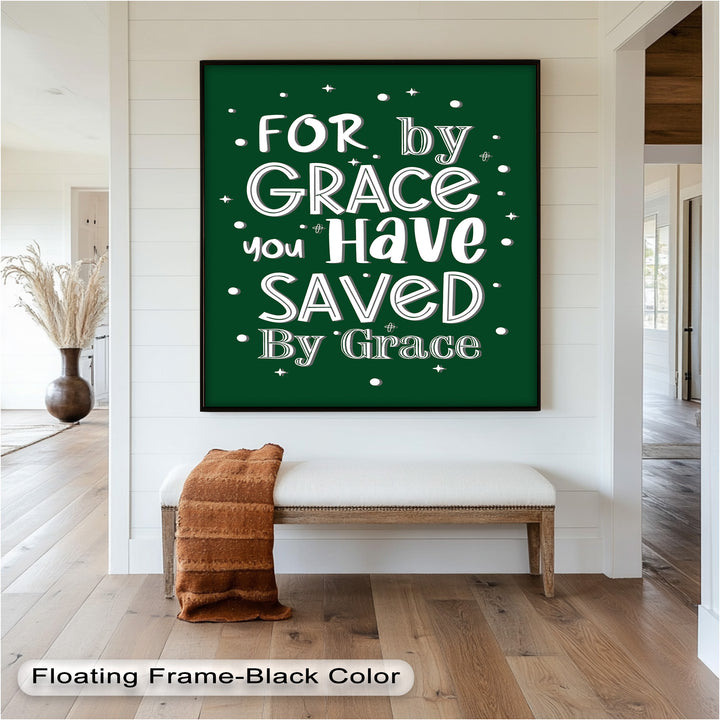 Saved by Grace – Christian Bible Verse Oil Painting