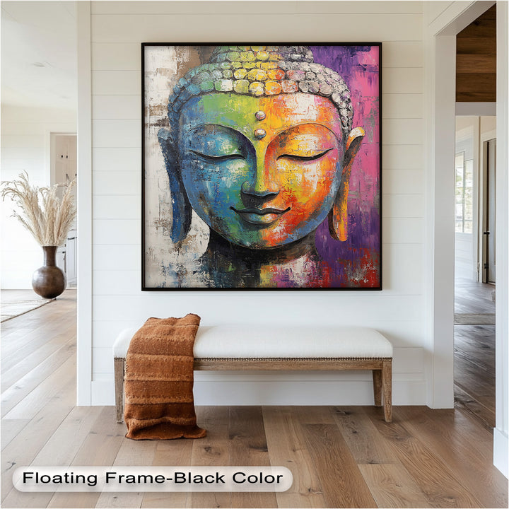 Colorful Buddha Wall Art – Religious Oil Painting