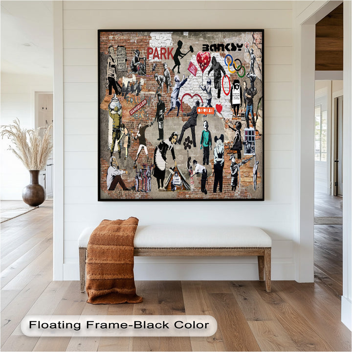 Voices on the Wall – Iconic Banksy Collage Oil Painting