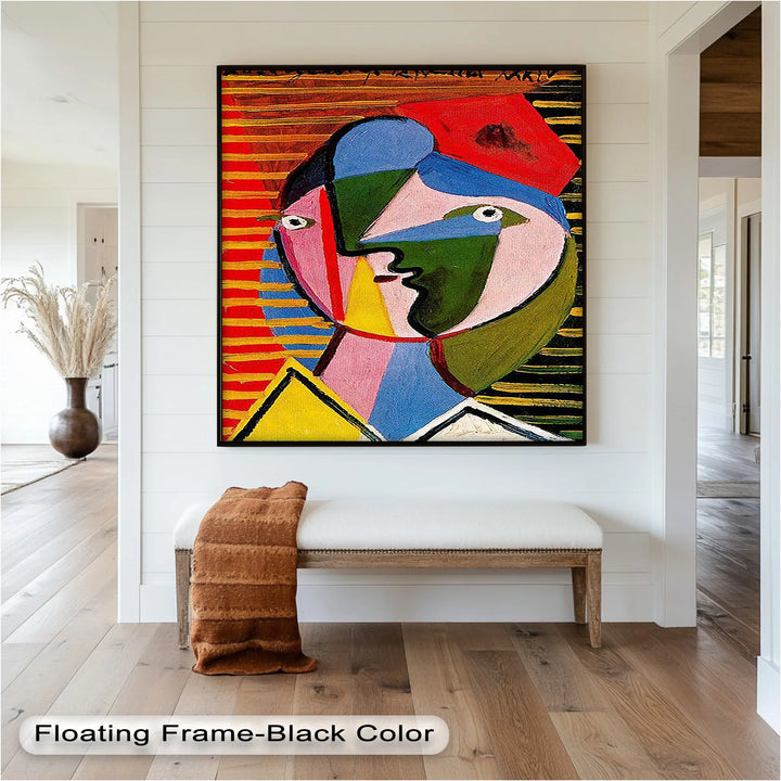 Split Gaze – Colorful Abstract Portrait Picasso Oil Painting - MyPhotoStation