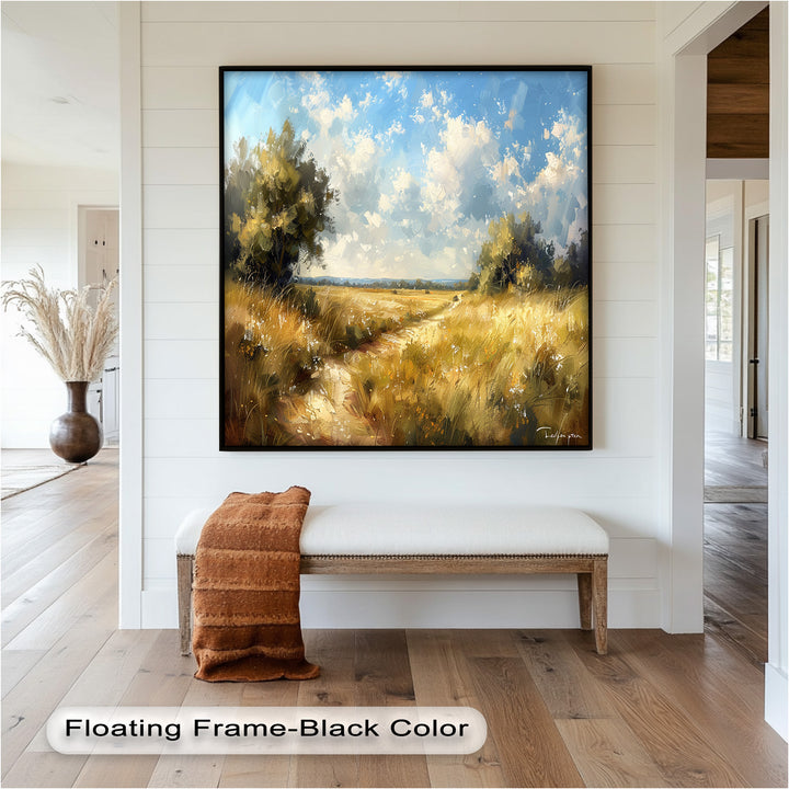 Nostalgic Landscape Framed Art – Nature Oil Painting
