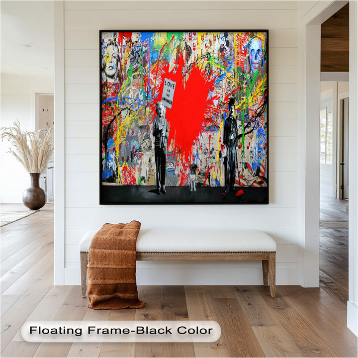 Love Is the Answer – Color Explosion Banksy Oil Painting