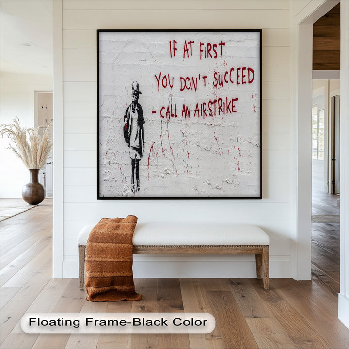 Call an Airstrike – Provocative Banksy Oil Painting