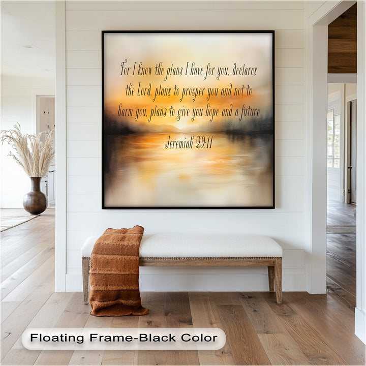 Biblical-themed serene river scene reflecting God's plans for the future.
