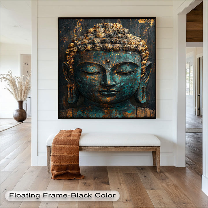 Buddha Portrait Wall Art – Religious Oil Painting