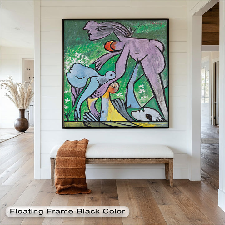 Reclining in Nature – Picasso-Inspired Abstract Nude Oil Painting
