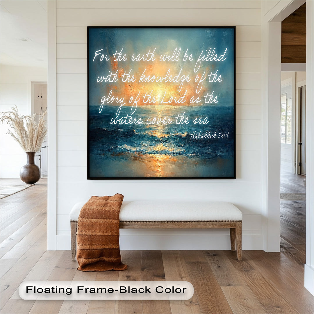 Habakkuk 2:14 – The Glory of the Lord Bible Verse Oil Painting