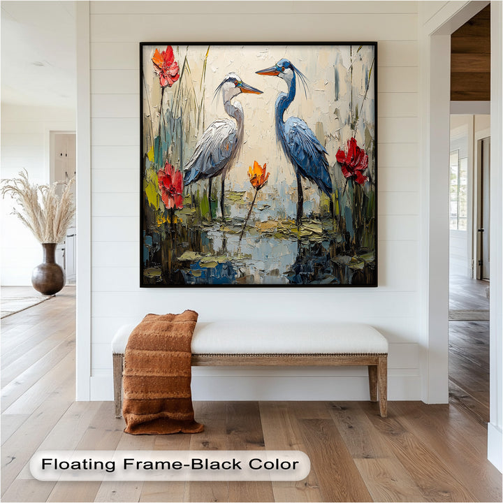 Pair of Herons – Animal Oil Painting