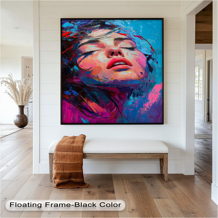 Ecstasy in Color – Vibrant Expressionist Portrait Oil Painting