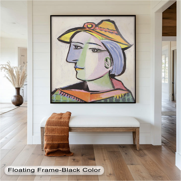 Tranquil Gaze – Picasso-Inspired Side Profile Oil Painting