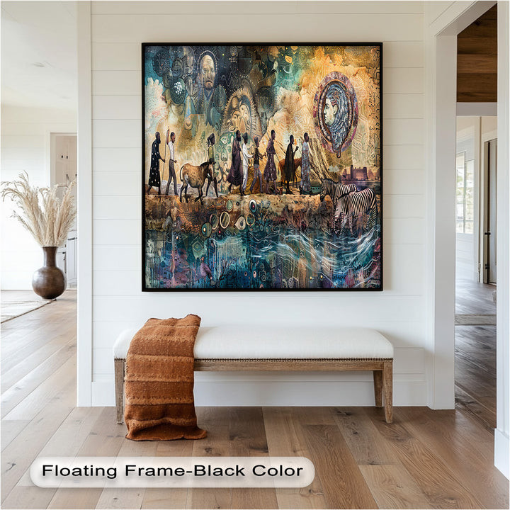 Echoes of Migration – Symbolic Journey Through Time Oil Painting