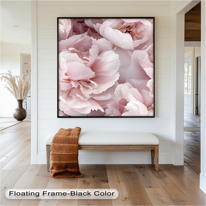 Blushing Petal Bloom – Soft Pink Peony Flower Oil Painting