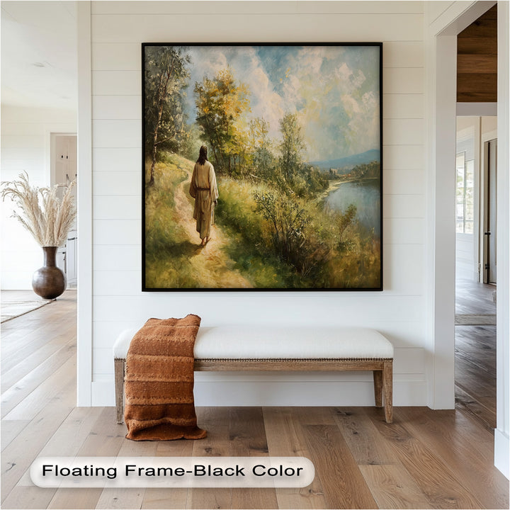 Jesus Walking on Path – Religious Oil Painting