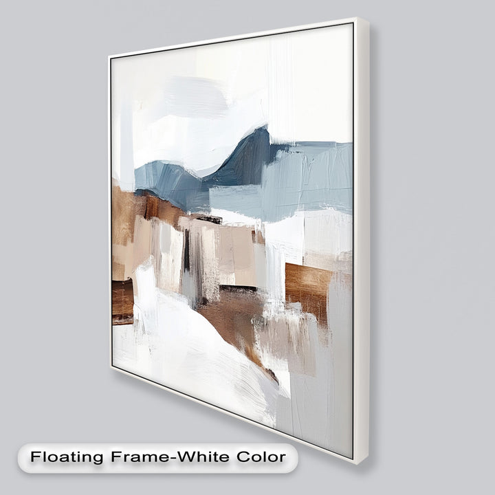 Muted Horizon Layers – Mountain Landscape Abstract Oil Painting