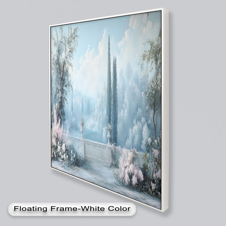 Serene Garden Terrace – Landscape Oil Painting